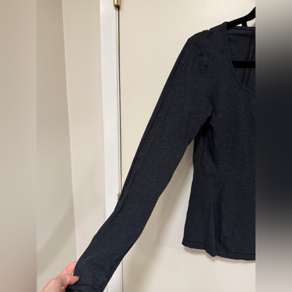 lululemon athletica Dark Gray Scoop Neck Long Sleeve Tee Shirt - Picture 3 of 6